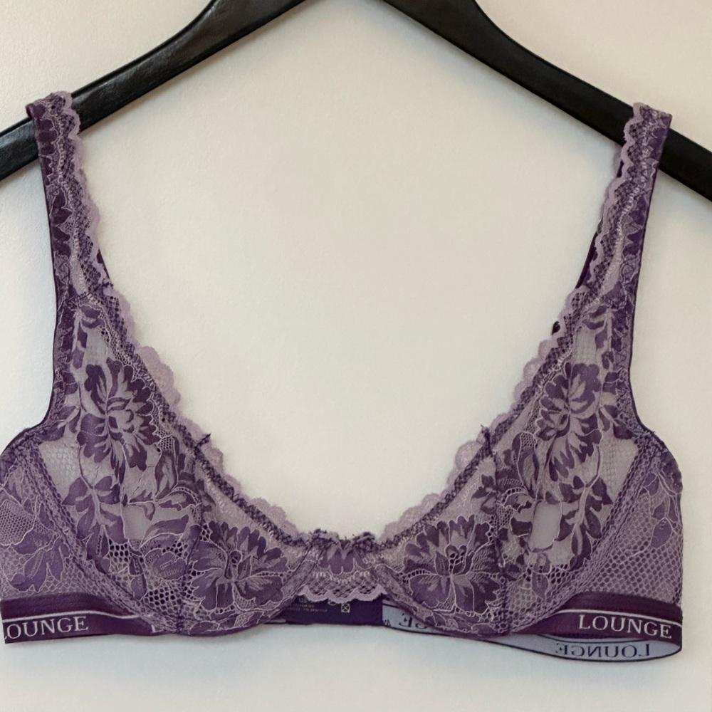 LOUNGE Luxe Balcony Lace Bra in Purple